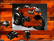 ブラックレーシングバイクのジグソーパズル