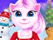 猫の女の子のクリスマス装飾ゲーム