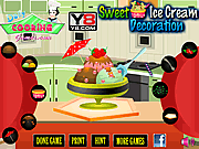 甘いアイスクリームのデコレーション