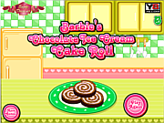 バービーのチョコレートアイスクリームのロールケーキ