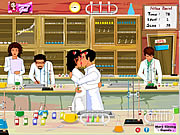 化学研究室では、キス