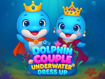 イルカのカップルの水中ドレスアップ