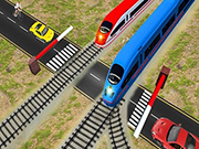 ユーロ踏切：3Dを通過する鉄道列車