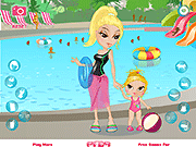 waterparkで母と娘