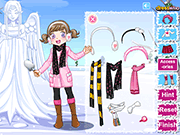 雪の天使の少女のドレス