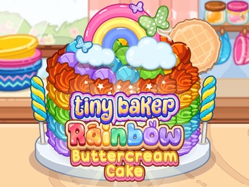 タイニーベイカーのレインボーバタークリームケーキ